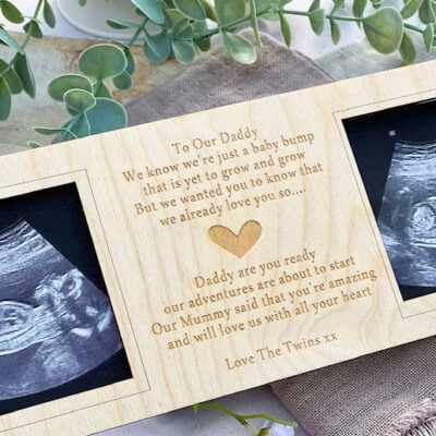TWINS Daddy's (Grandad) Baby Bump Magnet Scan Frame