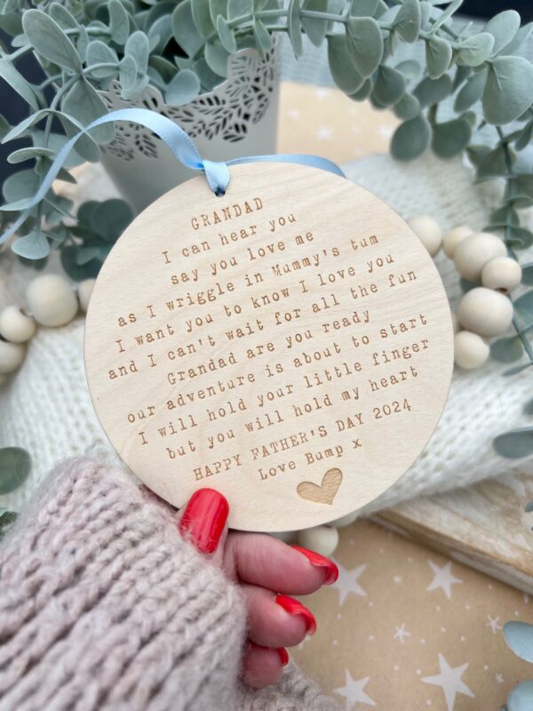 GRANDAD To Be Happy Father's Day 2025 Hanging PLY Decoration - Image 4
