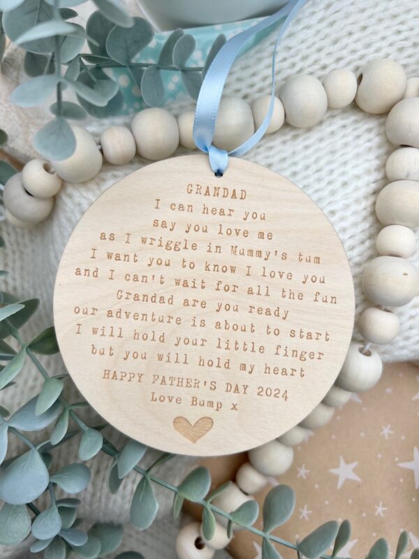 GRANDAD To Be Happy Father's Day 2025 Hanging PLY Decoration