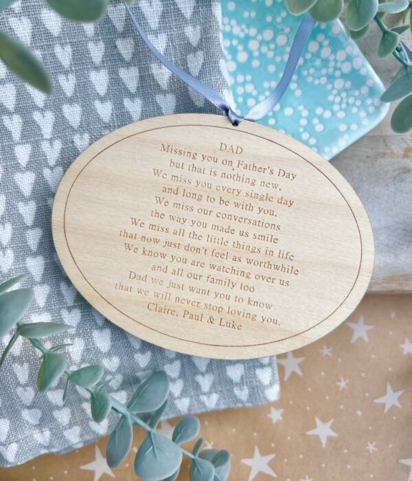 FATHER'S DAY Remembering You On Bespoke Plaque - Image 2