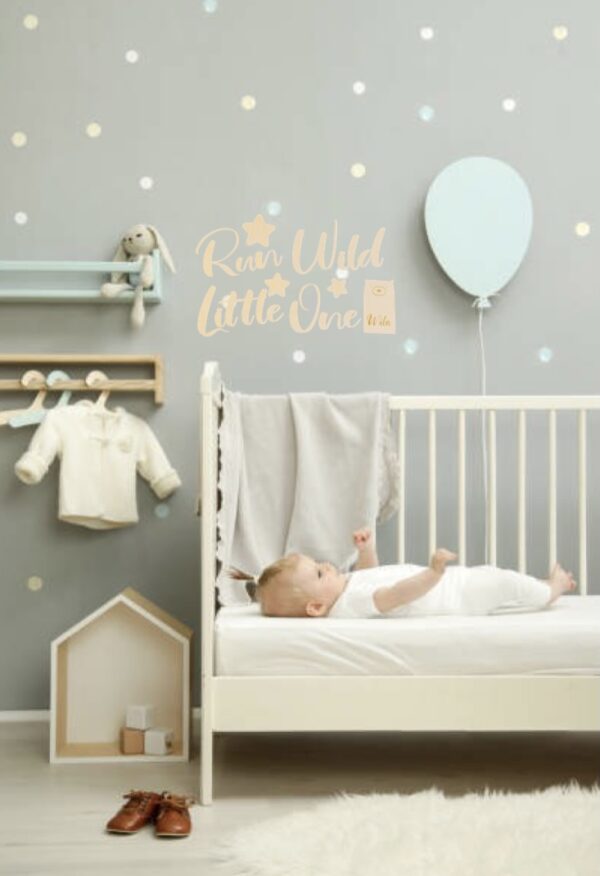 Run Wild Little One Wooden Sign with Personalised Bear & Stars - Image 9