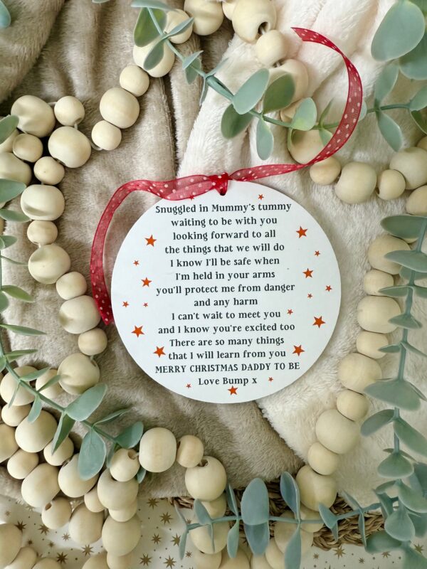Merry Christmas Daddy or Grandparent To Be Poem Decoration (PR) 3