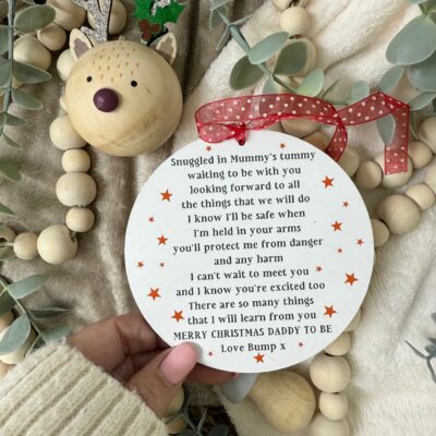 Merry Christmas Daddy or Grandparent To Be Poem Decoration (PR)
