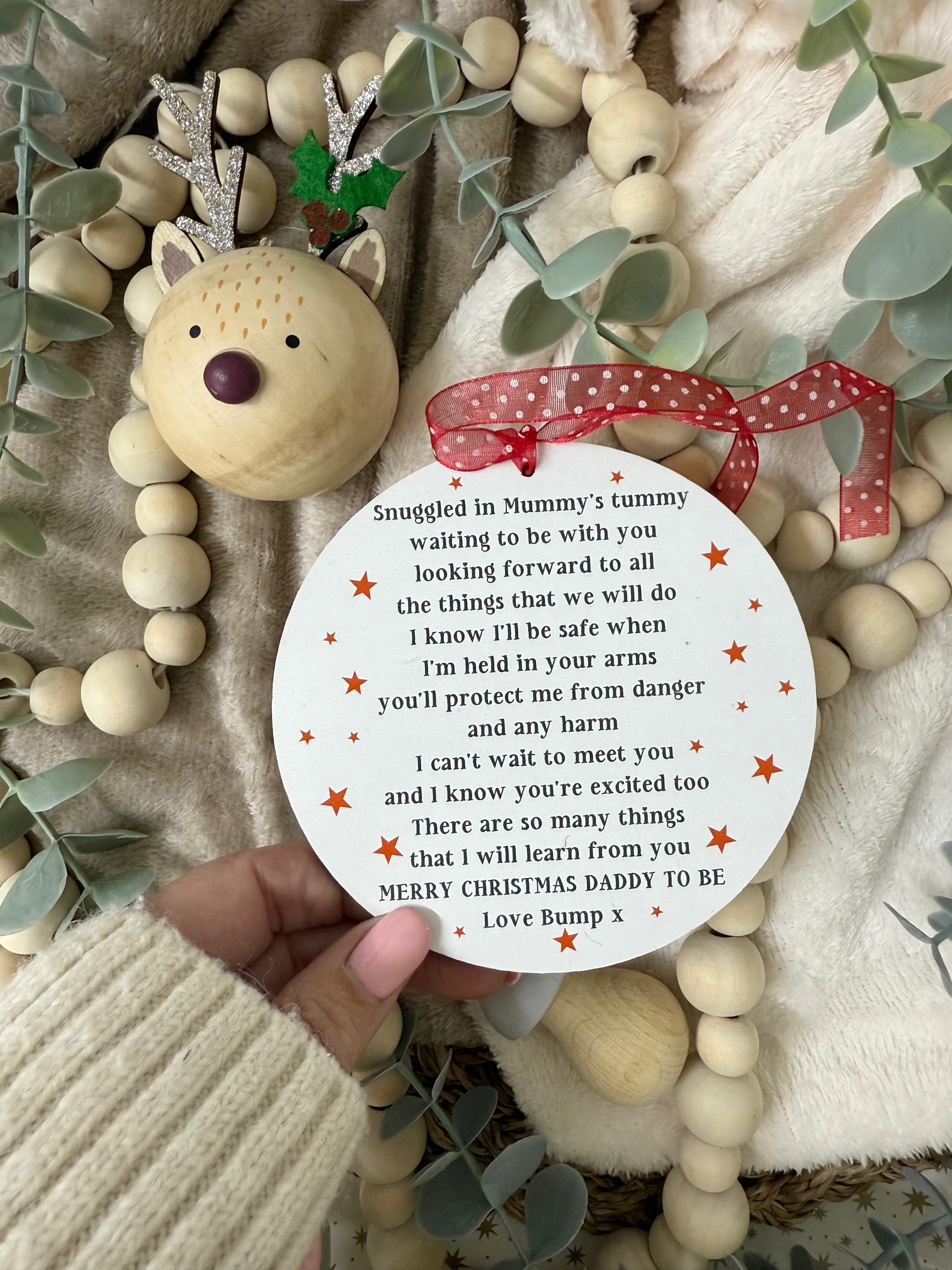 Merry Christmas Daddy or Grandparent To Be Poem Decoration (PR)