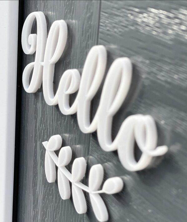 HELLO 3D Acrylic Front Door Sign & Vine - Letterbox Sign - Image 2