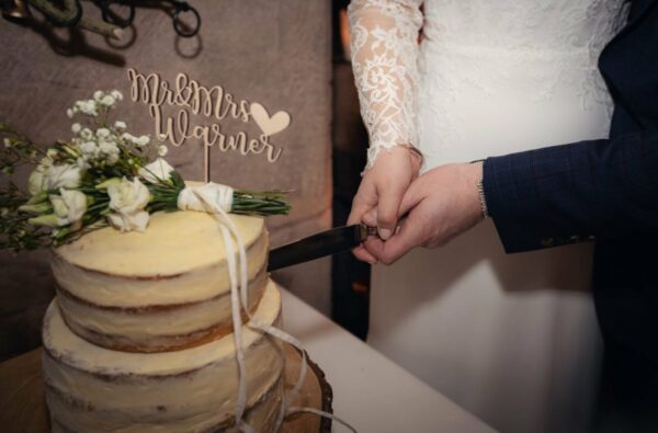 Custom Made Wooden Heart & Surname Cake Topper - Image 2