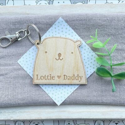Daddy (Grandad) Bear Personalised Keyring