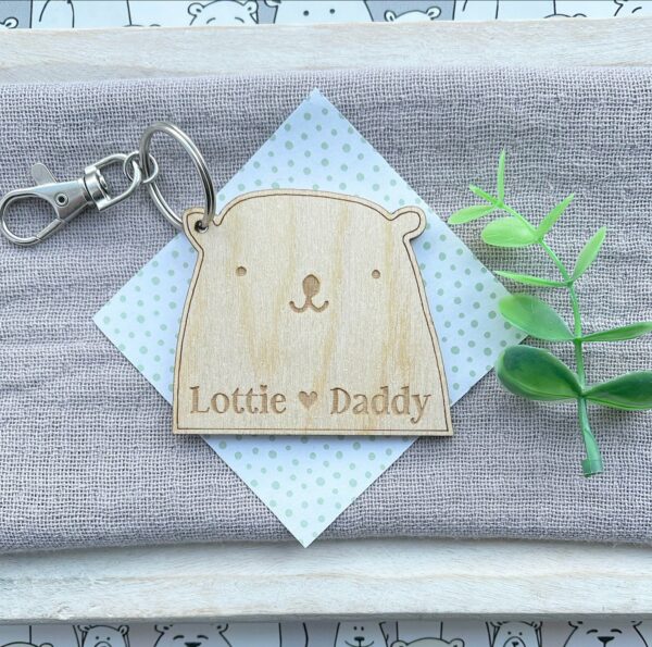 Daddy (Grandad) Bear Personalised Keyring