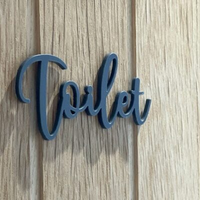 TOILET 3D Acrylic Sign (Various Colours Available)