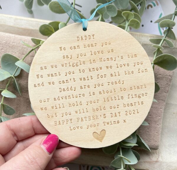 TWINS Daddy (Grandad) To Be Happy Father's Day 2025 Decoration