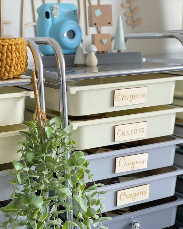 Create Custom Wooden Labels - Engraved Storage Signs