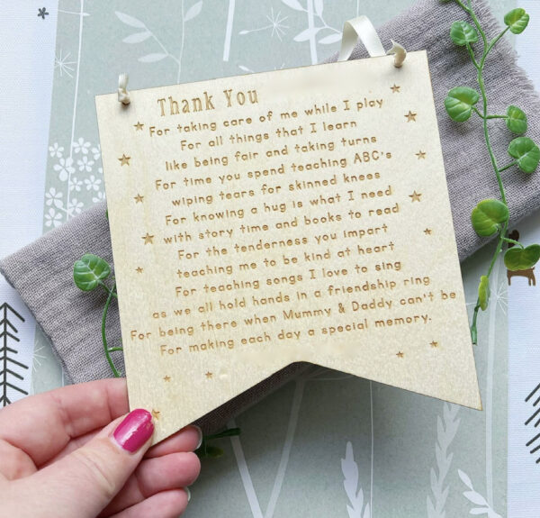 NP Thank You Teachers & Nursery Personalised Plaque