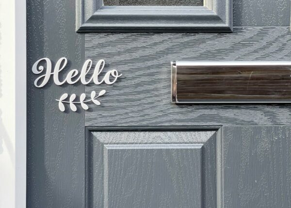 HELLO 3D Acrylic Front Door Sign & Vine - Letterbox Sign - Image 4