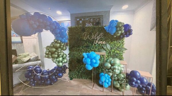WILD & THREE Sign Ex Large SCRIBBLE Font - 3rd Birthday Decor - Image 2