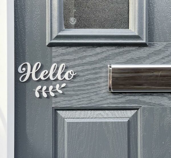 HELLO 3D Acrylic Front Door Sign & Vine - Letterbox Sign - Image 6