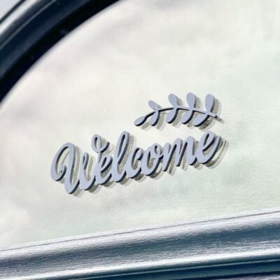 WELCOME 3D Acrylic Front Door Sign & Vine Letterbox Sign
