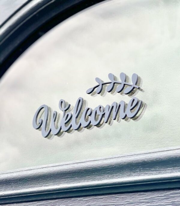 WELCOME 3D Acrylic Front Door Sign & Vine Letterbox Sign