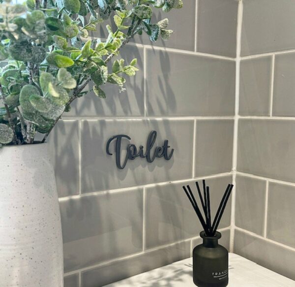 TOILET 3D Acrylic Sign (Various Colours Available) - Image 7