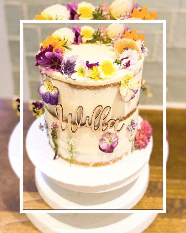 CAKE Charm Topper 10cm Personalised Name Custom Cake Name & WOODEN EMBELLISHMENTS - Image 11