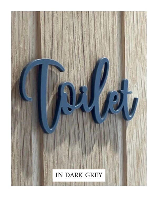 TOILET 3D Acrylic Sign (Various Colours Available) - Image 2