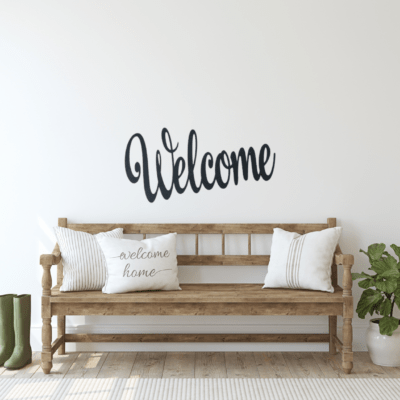 WELCOME Sign Extra Large 80cm Wooden Sign ARLEY Font