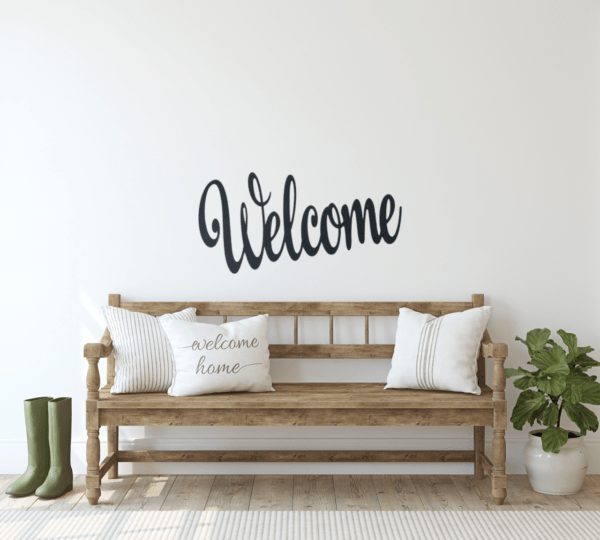WELCOME Sign Extra Large 80cm Wooden Sign ARLEY Font