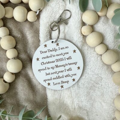 Daddy To Be CHRISTMAS With You 2025 Gift From Baby Bump Keyring (WH)