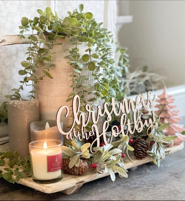 CHRISTMAS at Personalised SIGN (only) Wood Sign For Christmas Decor - Image 10