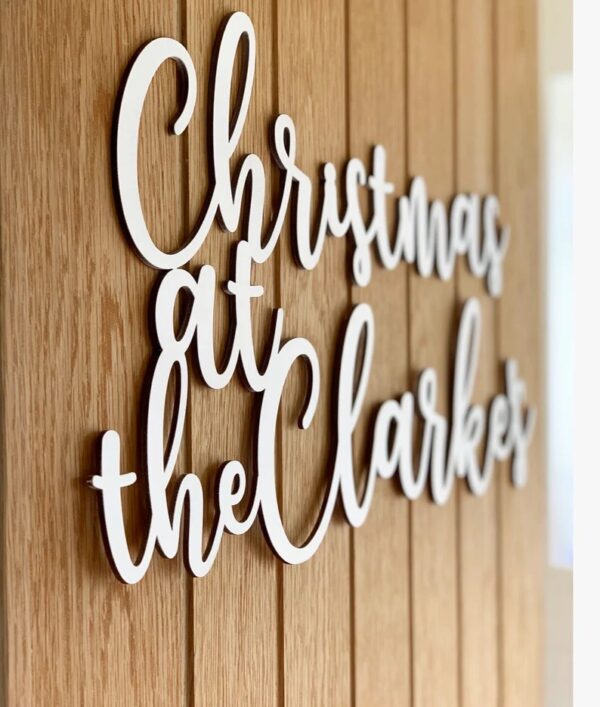 Christmas At Our House Decorative Wooden Sign - Personalised Family Christmas Wall Art - Image 6
