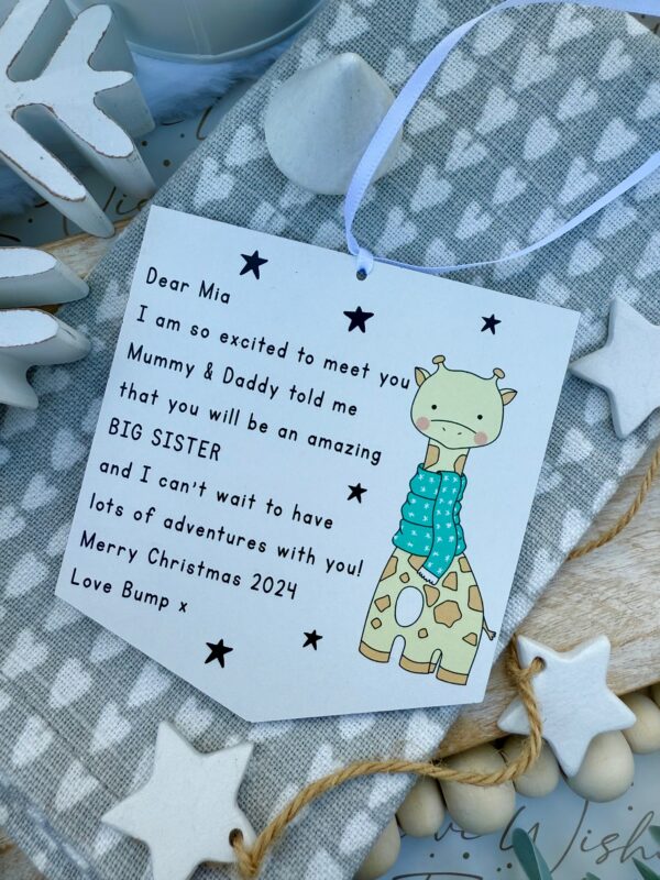 Big BROTHER Big SISTER To Be Personalised Christmas Decoration (PR) - Image 3