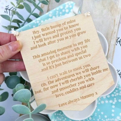 Hey Little One Mummy To Be Pregnancy Keepsake Sign