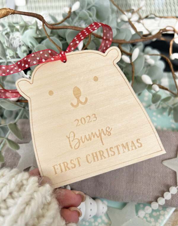Bump's First Christmas 2024 Personalised Bear Decoration