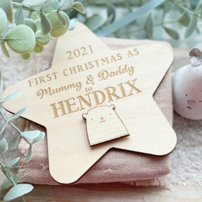 First Christmas as Your MUMMY & DADDY 2025 Hanging Star - Newborn Sign