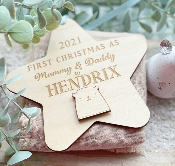First Christmas as Your MUMMY & DADDY 2024 Hanging Star - Newborn Sign