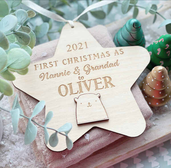 First Christmas as Your GRANDPARENTS 2024 Hanging Star