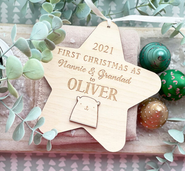 First Christmas as Your GRANDPARENTS 2024 Hanging Star - Image 2