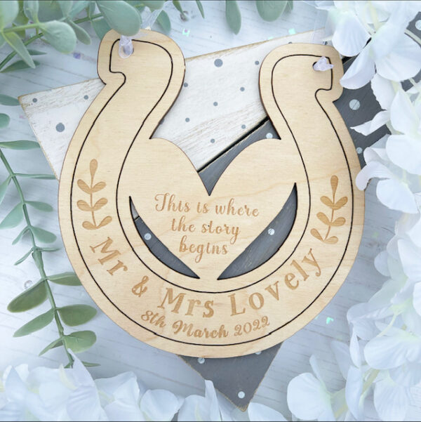 Wedding Day Personalised Good Luck Horseshoe - Gift For Bride - Image 2