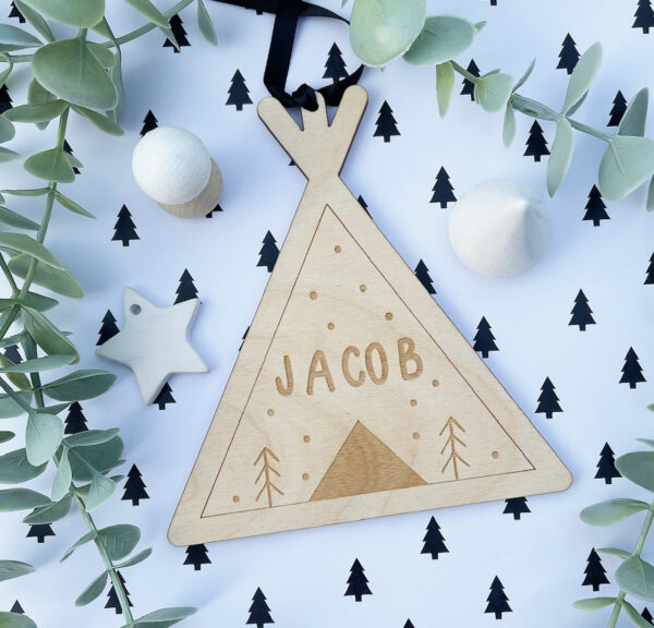 Personalised Teepee Christmas Decoration - Image 2