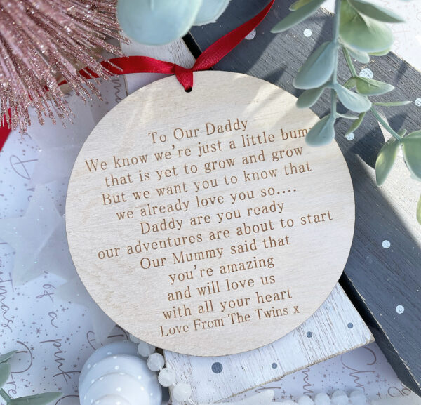 TWINS Letter From Bump Daddy To Be Sign