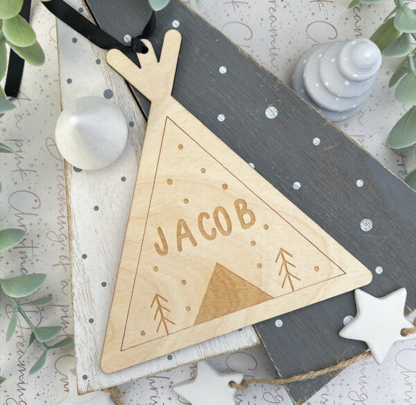 Personalised Teepee Christmas Decoration