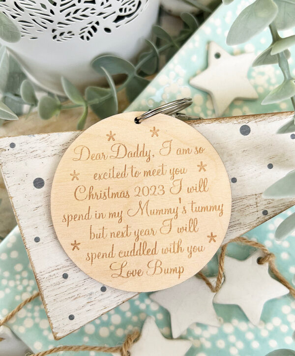 CHRISTMAS With You 2024 DADDY TO BE - Gift From Baby Bump Keyring