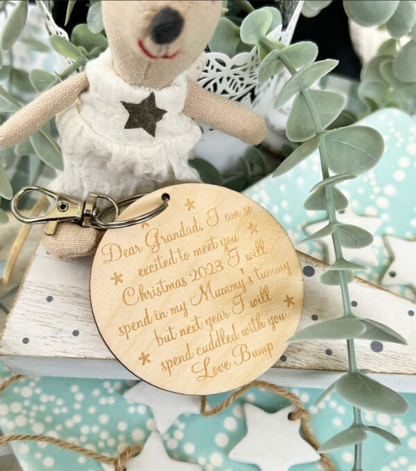 CHRISTMAS With You GRANDPARENT 2024 - Gift From Baby Bump Keyring - Image 3