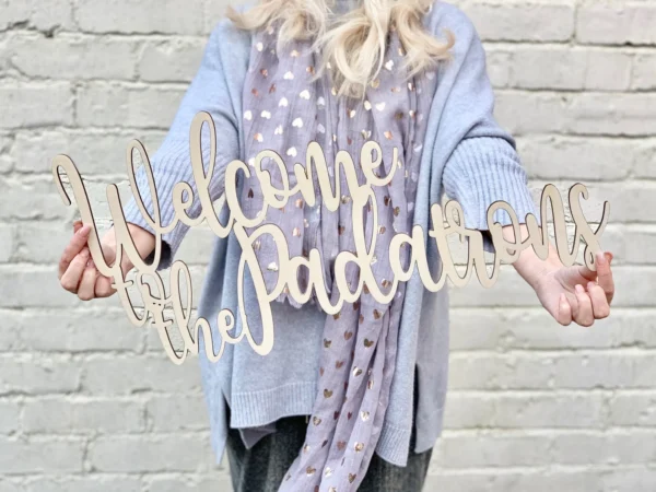Welcome To Our Home Personalised Wooden Family Sign - Personalised Wall Art - Home Decor, Hallway Sign - Image 2