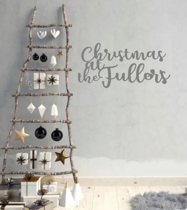Christmas At Our House Decorative Wooden Sign - Personalised Family Christmas Wall Art - Image 5
