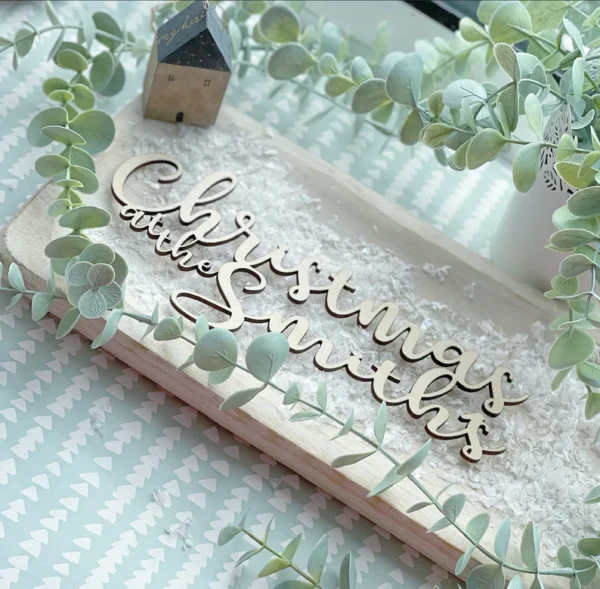 CHRISTMAS at Personalised SIGN (only) Wood Sign For Christmas Decor - Image 9