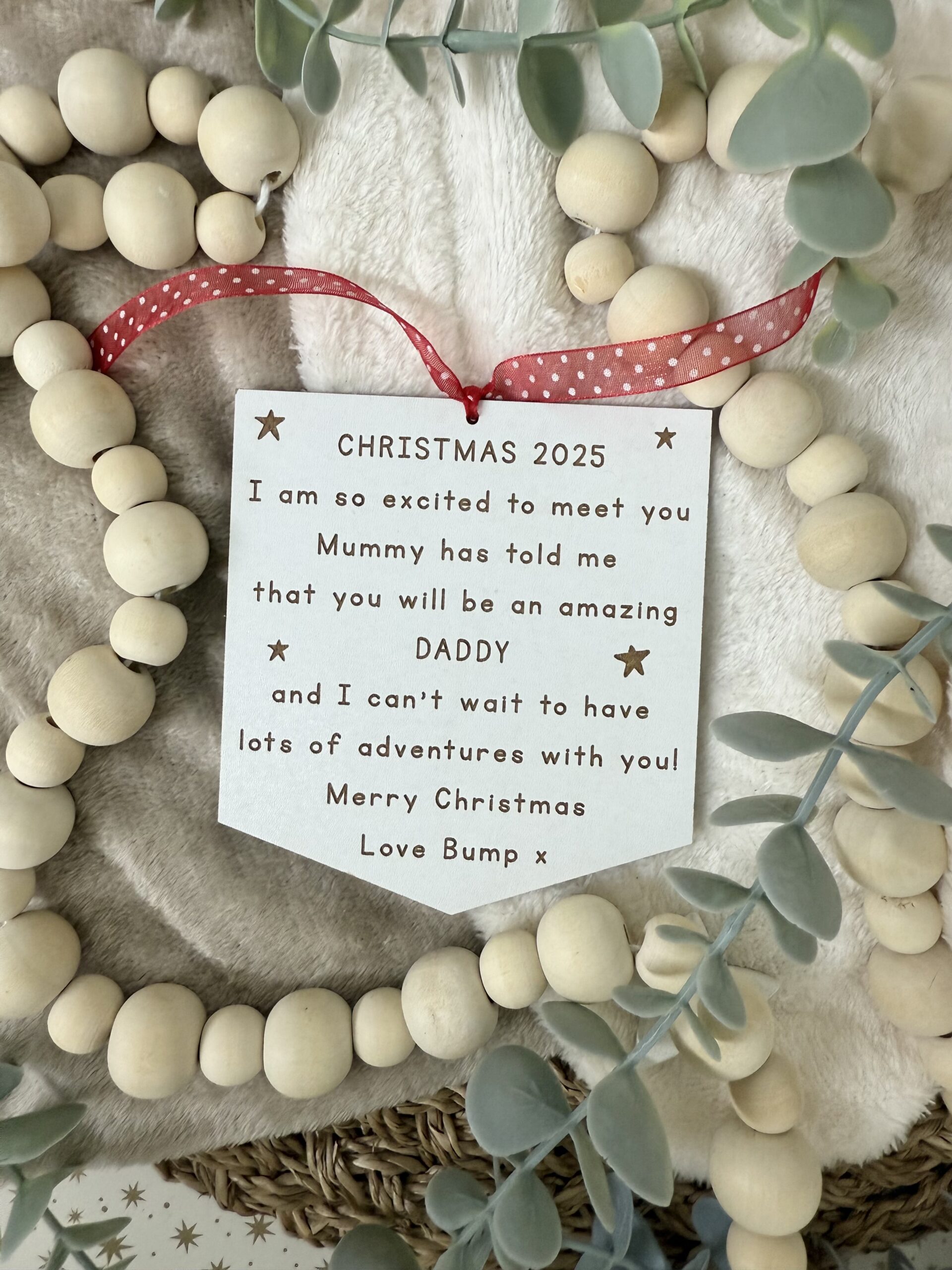 DADDY TO BE Hanging Flag Personalised Christmas Decoration (PR)