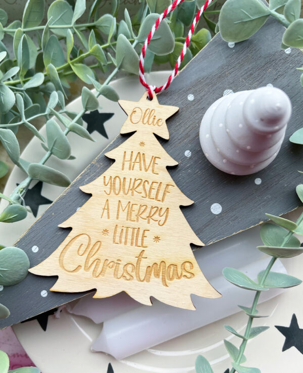 Personalised NAME Have Yourself A Merry Little Christmas Hanging Decoration
