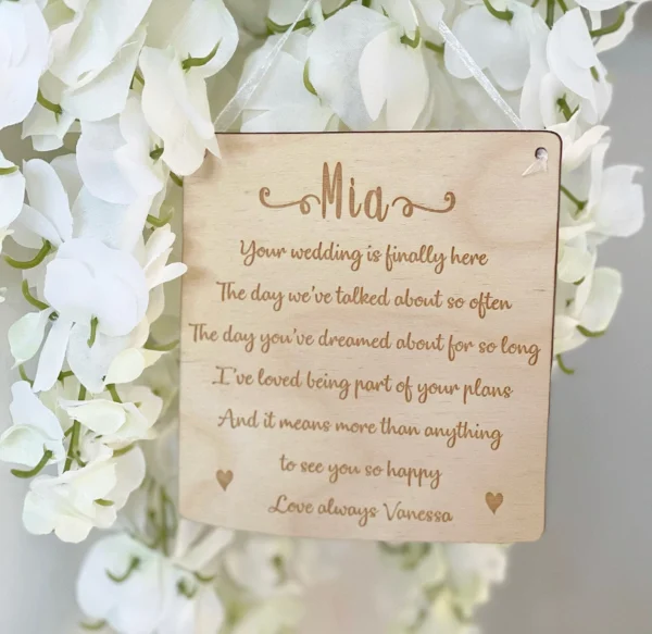 My SISTER or My FRIEND On Your Wedding Day Personalised Sign