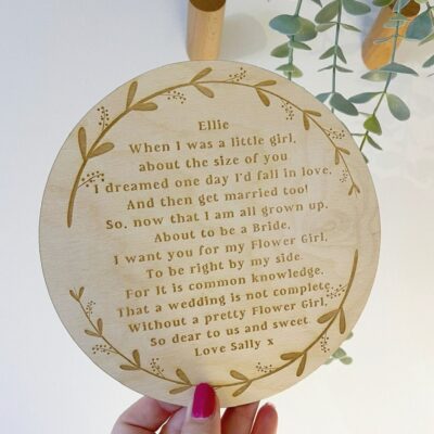 Will You Be My FLOWER GIRL Personalised Sign