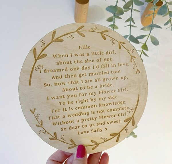 Will You Be My FLOWER GIRL Personalised Sign